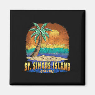 St. Simons Island Georgia Vintage abgenutzt Souven Magnet