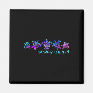 St. Simons Island Strand Design Tribal Turtle Gesc Magnet