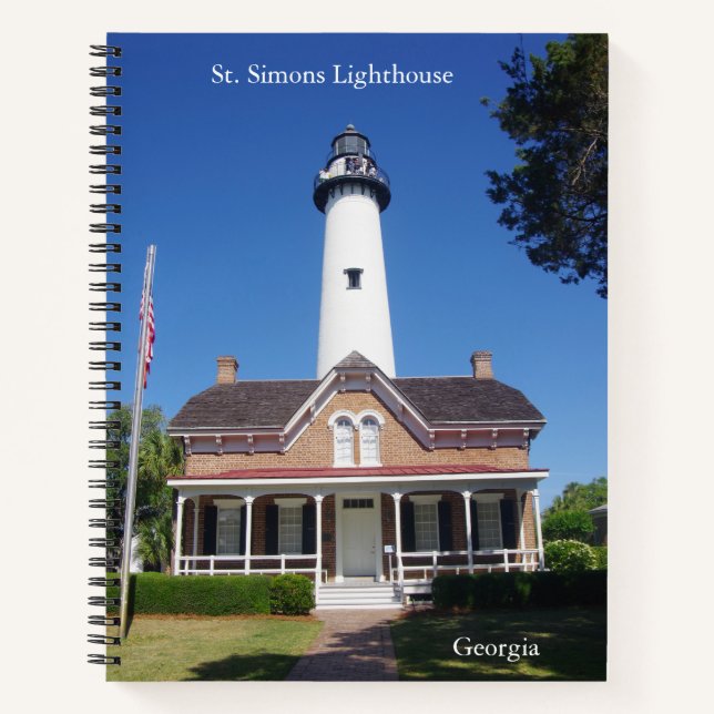 St. Simons Lighthouse Notebook Notizbuch (Vorderseite)