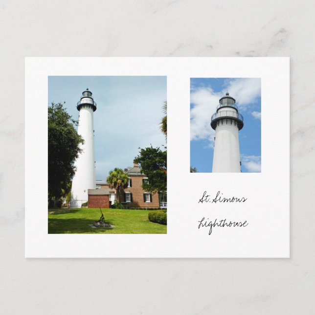 St. Simons Lighthouse Postkarte (Vorderseite)