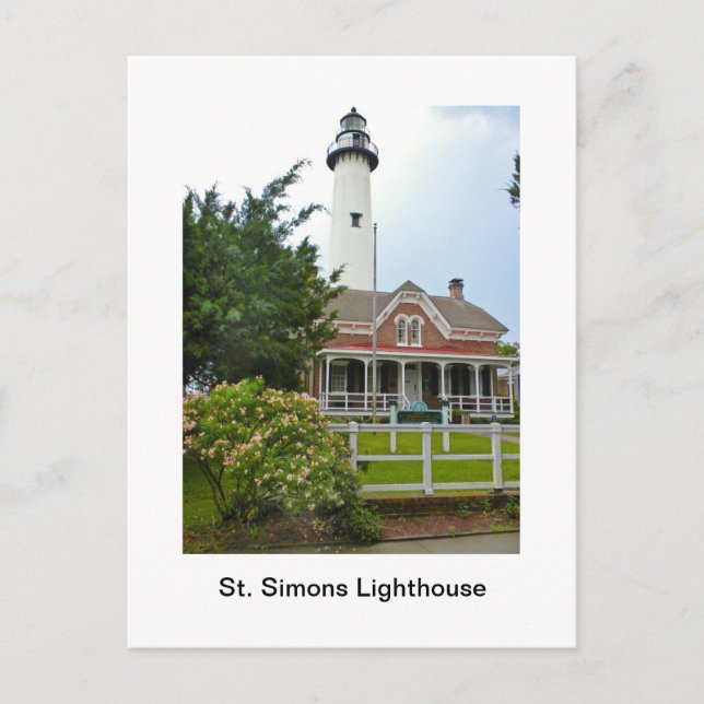 St. Simons Lighthouse Postkarte (Vorderseite)