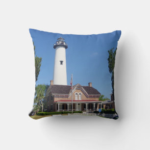 St. Simons Lighthouse Quadratkissen Kissen