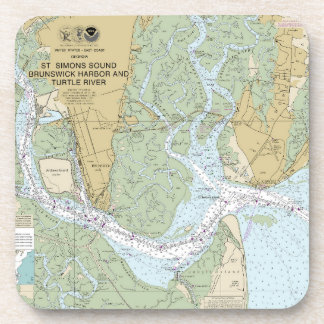 St Simons Sound Brunswick Hafen und Turtle River Getränkeuntersetzer