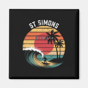 St Simons Strand Georgia Strand Surfen  Magnet