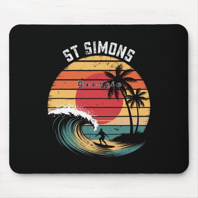 St Simons Strand Georgia Strand Surfen  Mousepad (Vorne)