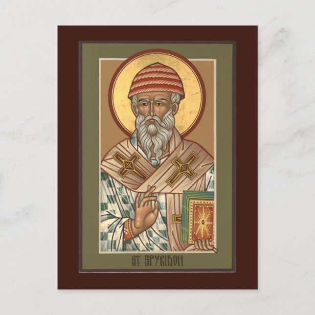 St. Spyridon Prayer Card Postkarte (Vorderseite)