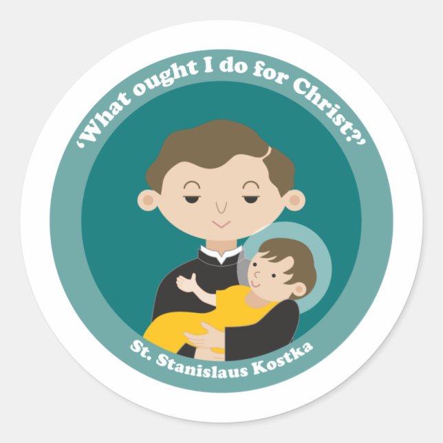 St. Stanislaus Kostka Runder Aufkleber (Vorderseite)
