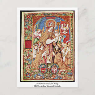 St. Stanislaus und König von Stanislaw Samostrzeln Postkarte