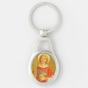 St. Stephanus der ProtoMartyr (PM 08) Oval Metall Schlüsselanhänger