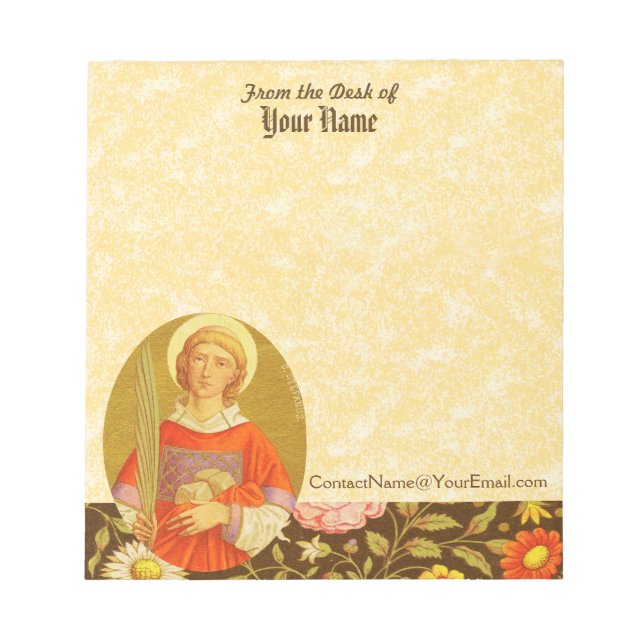 St. Stephanus der ProtoMärtyrer (PM 08) 5,5"x6" Notizblock (Vorderseite)