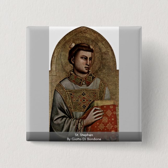 St Stephen durch Giotto Di Bondone Button (Vorderseite)