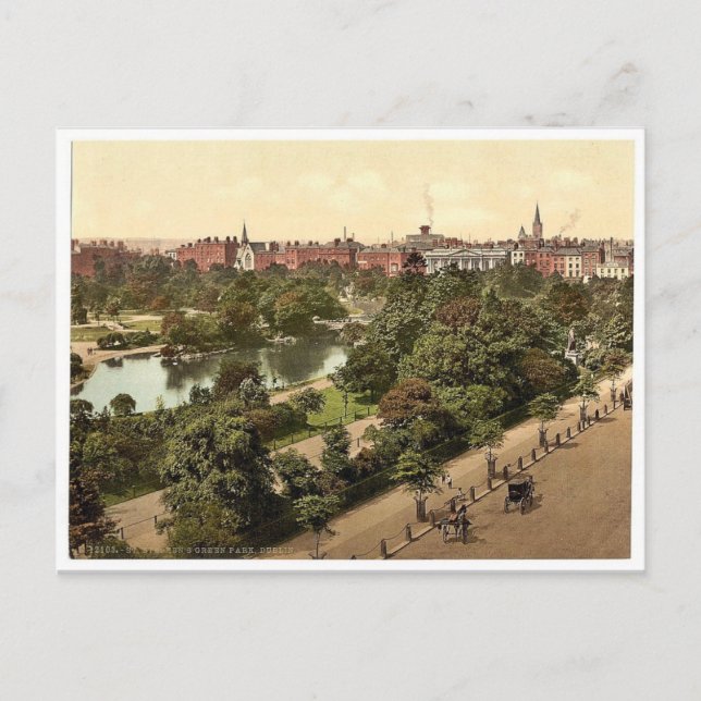 St. Stephen's Green Park. Dublin. Grafschaft Dubli Postkarte (Vorderseite)