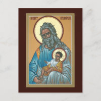 St. Symeon der Gott Empfänger Gebetskarte