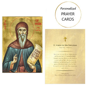 St. Symeon The New Theologian Prayer Card Platzkarte
