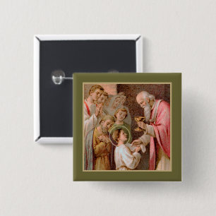 St. Tarcisius empfängt die Eucharistie (BL 02) Button