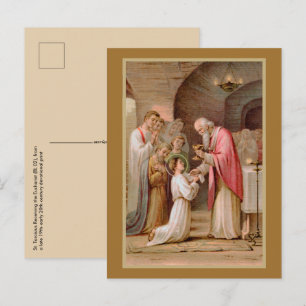 St. Tarcisius empfängt die Eucharistie (BL 02) Postkarte