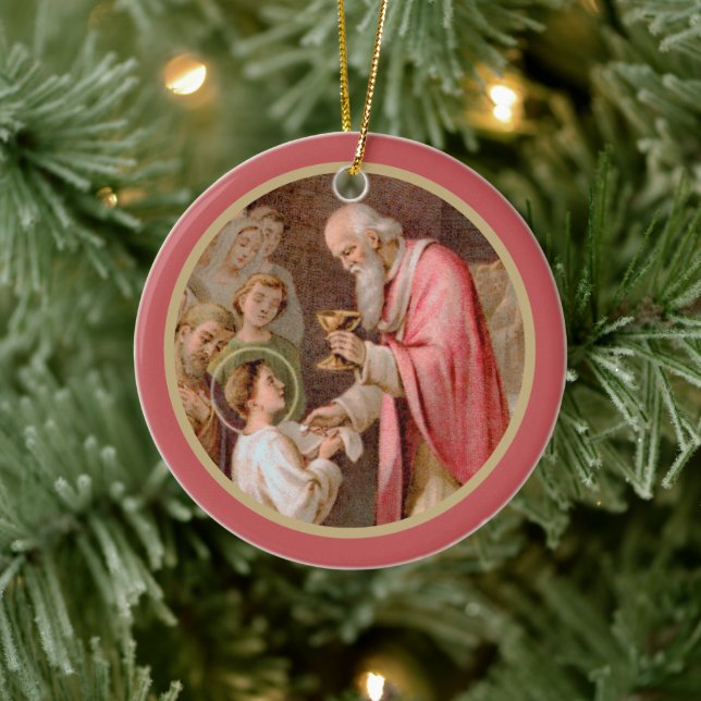 St. Tarcisius Erhalt der Eucharist (BL 02) x2 Keramik Ornament (Baum)