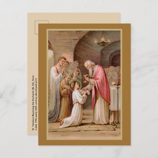 St. Tarcisius Erhalt der Eucharistie (BL 02) Postkarte (Vorne/Hinten)