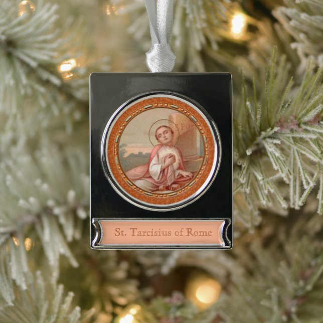 St. Tarcisius of Rome Roundel (BF 004) Banner-Ornament Silber (Baum)