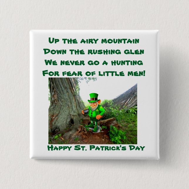 ST. Taste PATRICK'S DAY LEPRECHAUN POEM Button (Vorderseite)