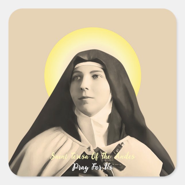 ST. TERESA DER ANDES QUADRATISCHER AUFKLEBER (Vorderseite)