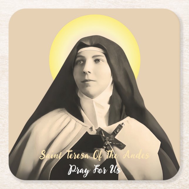 ST. TERESA DER ANDES RECHTECKIGER PAPPUNTERSETZER (Vorderseite)