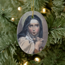 St. Teresa of Avila (M 008) Oval Keramik Ornament