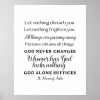 St. Teresa of Avila Quote Art Poster Print