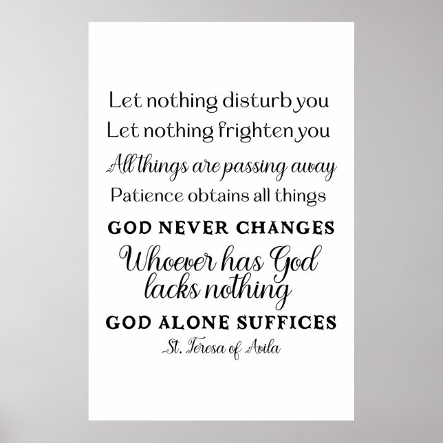 St. Teresa of Avila Quote Art Poster Print (Vorne)