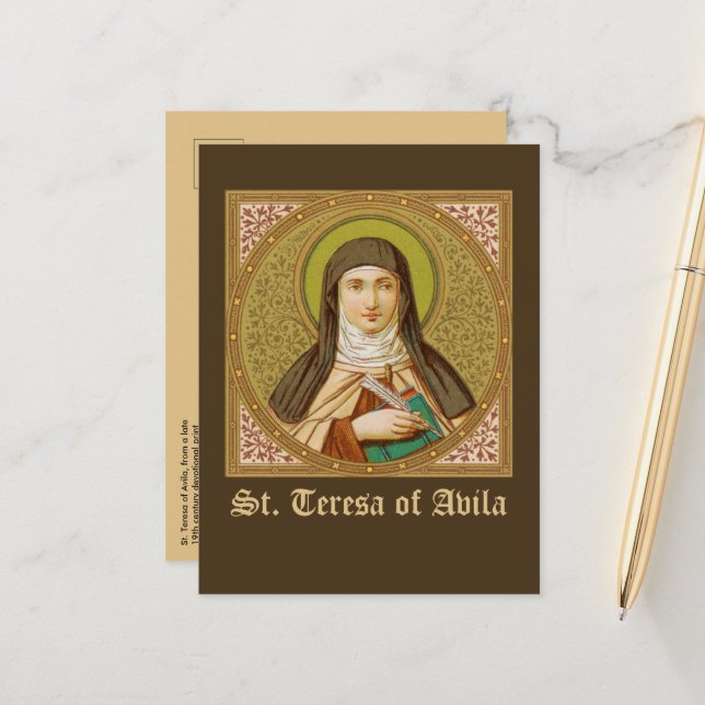 St. Teresa of Avila (SNV 27) (SquareImage) Horiz Postkarte (Vorderseite/Rückseite Beispiel)
