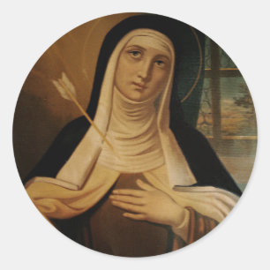 St. Teresa von Avila Carmelite Nun Arrow Runder Aufkleber