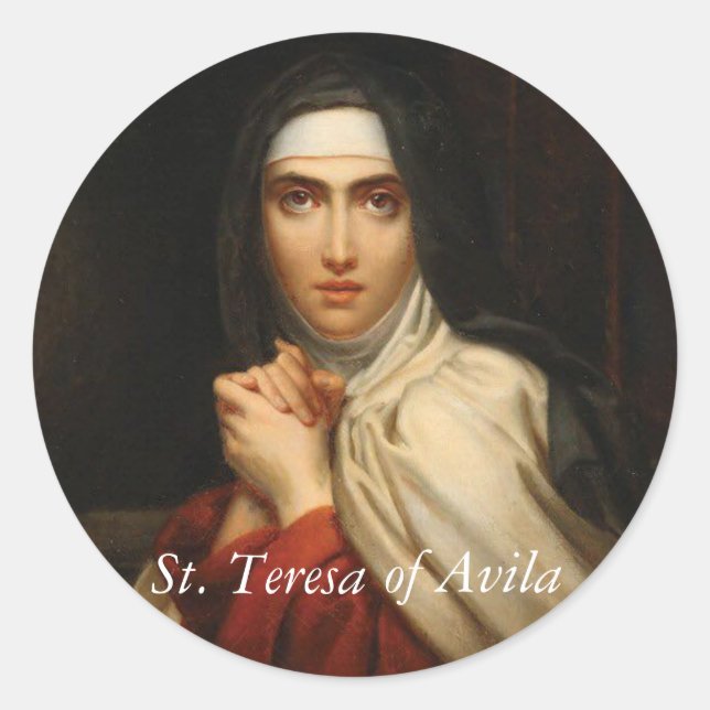 St. Teresa von Avila Carmelite Nun Runder Aufkleber (Vorderseite)