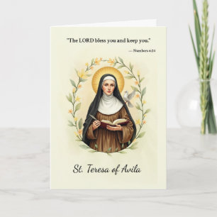 St. Teresa von Avila Gottes Frieden und Segen mit Karte