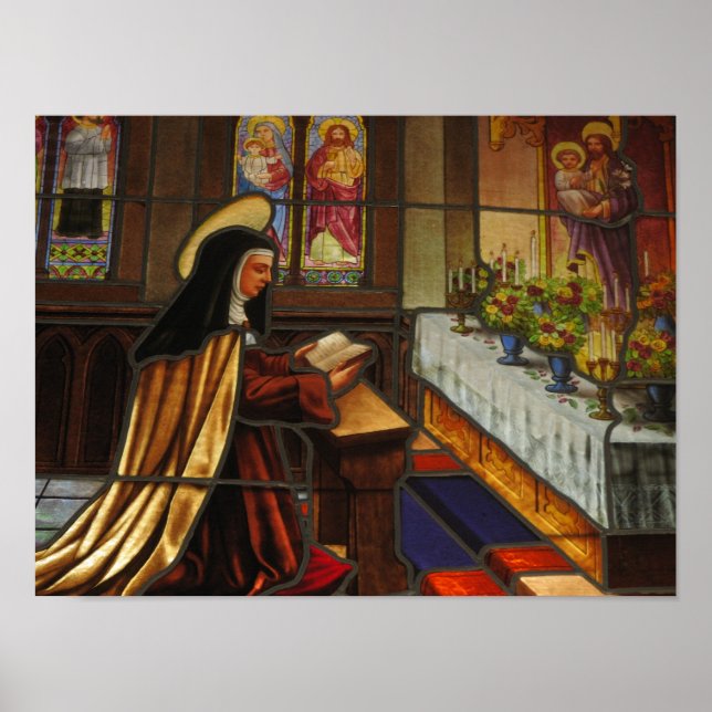 St. Teresa von Avila im Gebet Poster (Vorne)