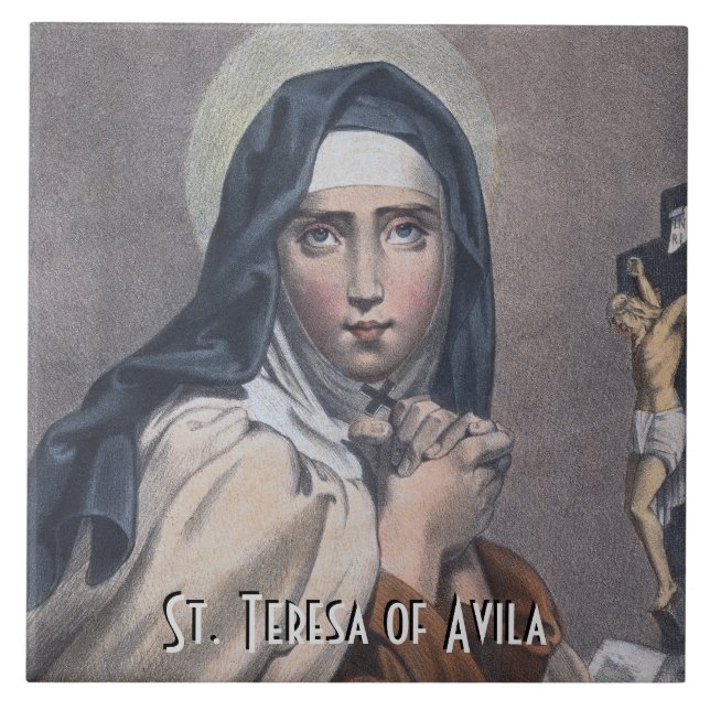 St. Teresa von Avila (M 008) Fliese (Vorderseite)