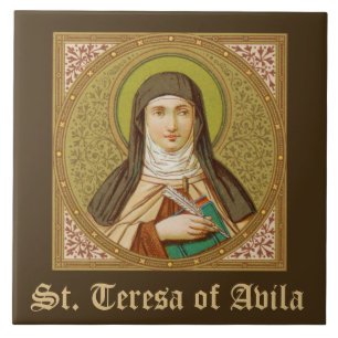 St. Teresa von Avila (SNV 27) (Quadratisches Bild) Fliese