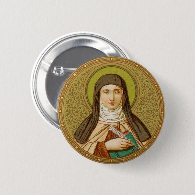 St. Teresa von Avila (SNV 27) Runde Button (Vorne & Hinten)