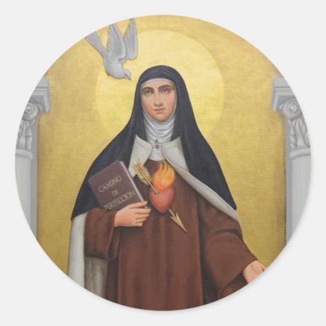 St Teresa von Avila Teresa von Jesus Runder Aufkleber (Vorderseite)