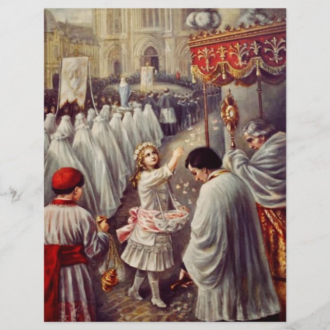 St. Teresa wirft Blume zum gesegneten Sakrament Flyer (Vorne)