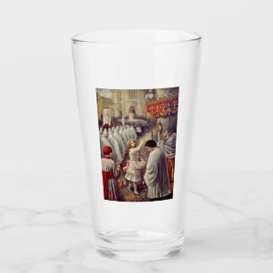 St. Teresa wirft Blume zum gesegneten Sakrament Glas