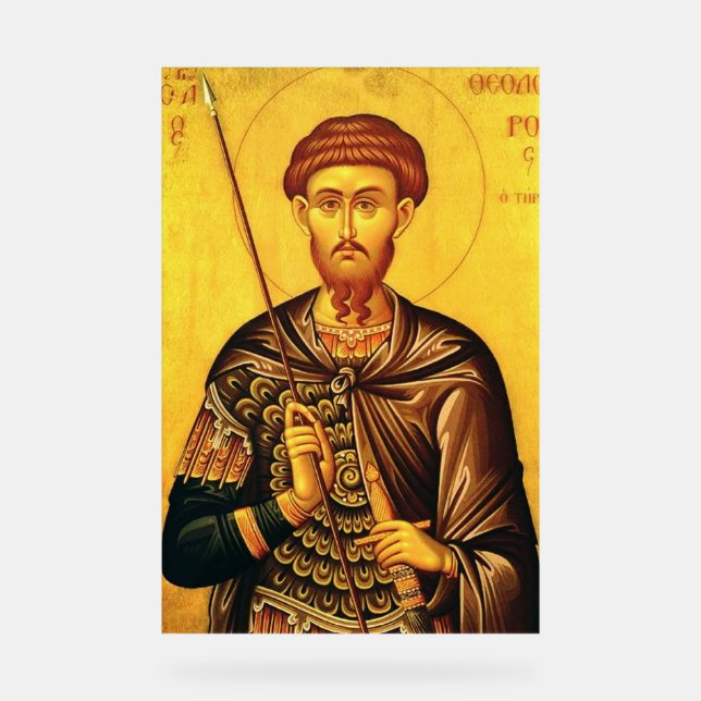 St. Theodore Tiron-Orthodoxe Ikone Acrylschild (Vorderseite)