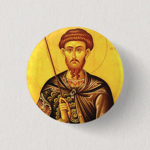 St. Theodore Tiron-Orthodoxe Ikone Button