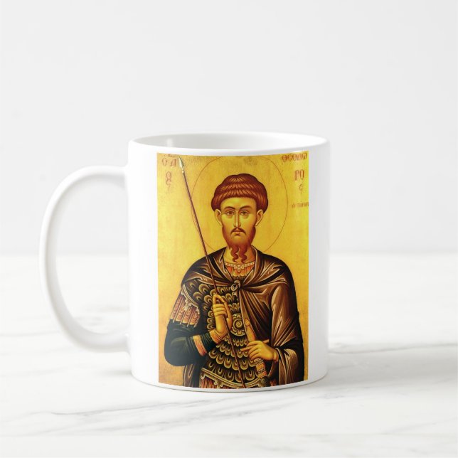 St. Theodore Tiron-Orthodoxe Ikone Kaffeetasse (Links)