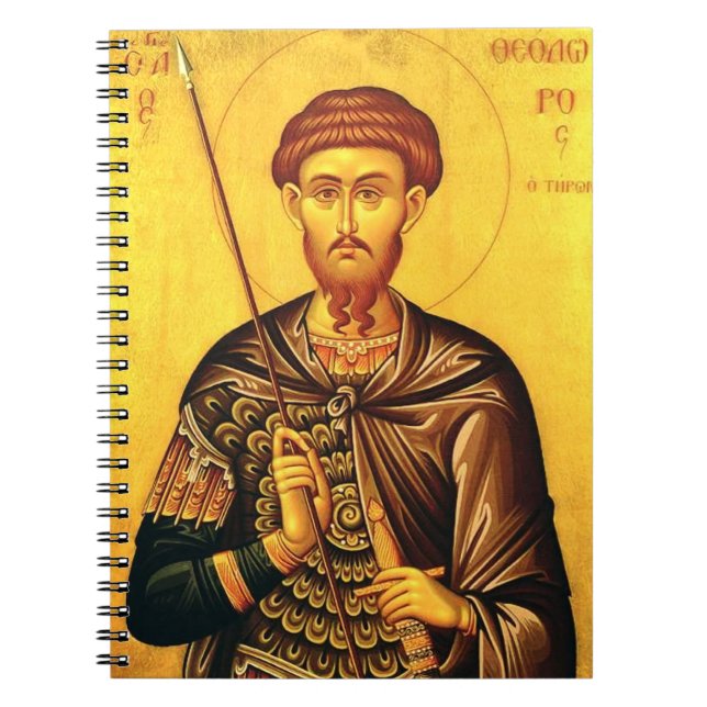 St. Theodore Tiron-Orthodoxe Ikone Notizblock (Vorderseite)