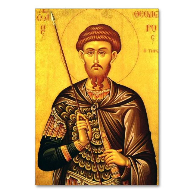 St. Theodore Tiron-Orthodoxe Ikone Tischnummer (Vorderseite)