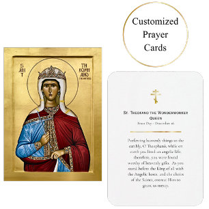 St. Theofano der Wundertäter Gebetskarte Platzkarte