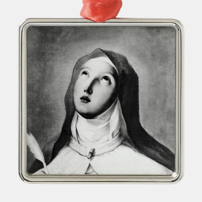 St Theresa von Avila Silbernes Ornament (Vorne)