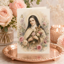 St. Thérèse Blumen mit Schriftvers