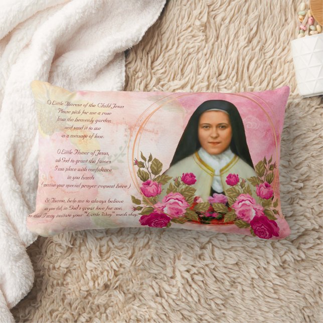St. Therese das kleine Blume-Kissen Lendenkissen (Decke)