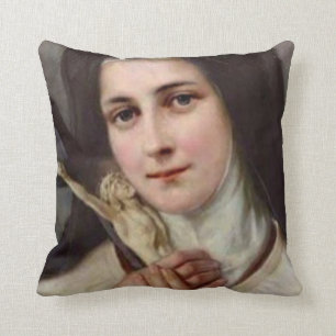 St. Therese das kleine Blumen-Kruzifix Kissen